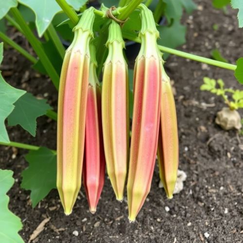 Red Okra Seeds – Premium Exotic Vegetable Seeds for Home Gardening