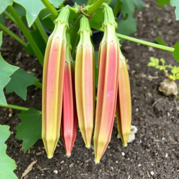 Red Okra Seeds – Premium Exotic Vegetable Seeds for Home Gardening