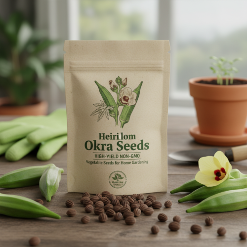 Heirloom Okra Seeds – High-Yield Non-GMO Vegetable Seeds for Home Gardening